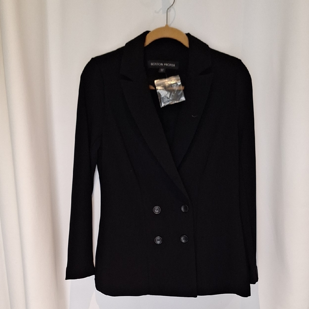 Boston Proper Beyond Travel Collection Classic Black Blazer Size 6 NWT